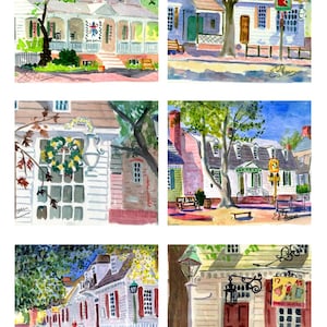 Colonial Williamsburg Taverns-Note Cards with Envelopes. Giclée Prints and Collage Available.