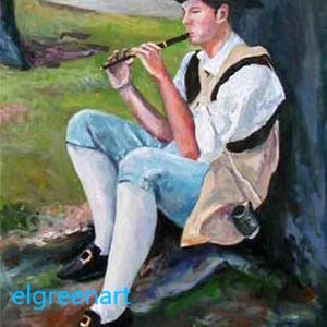 Colonial Williamsburg Giclée Print-Baroque Recorder. Note Cards Available.