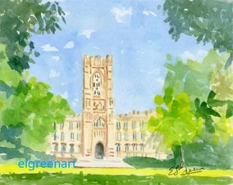 Watercolor Impression of Keating Hall at Fordham University-Bronx, NY. Note Cards with Envelopes. Giclée Prints Available.