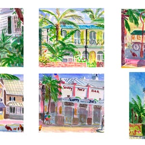 Key West Note Cards with Envelopes Series 1). Six Cards. Giclée Prints Available.