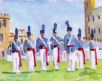 Note Cards of the VMI Dress Parade-Lexington, VA. Giclée Prints Available.