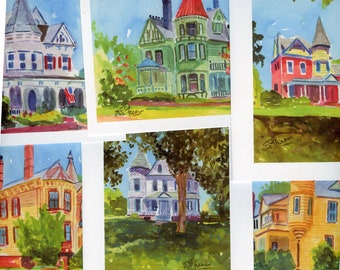 Victorian Houses-Smithfield, Virginia. Note Cards with Envelopes and Giclée Prints.