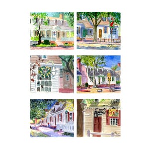 Williamsburg Taverns-Note Cards with Envelopes. Giclée Prints and Collage Available.