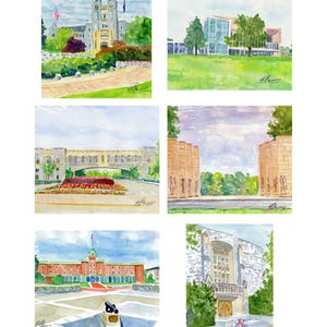 VA Tech (Hokie) Note Cards with Envelopes. Giclée Prints and Collages Available.