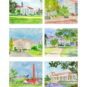JMU (James-Madison-University) Note Cards with Envelopes. Giclée Prints and Collages Available.