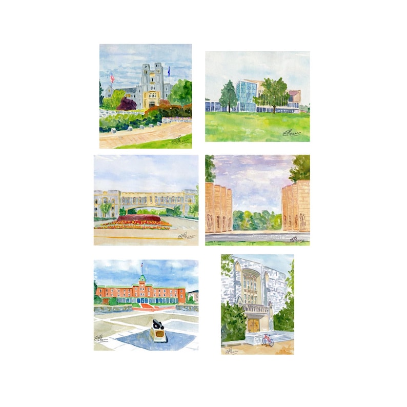 Note Cards With Envelopes of VA Tech-blacksburg, VA. Giclée Prints and ...