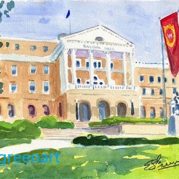 University of Wisconsin Note Cards with Envelopes. Giclée Prints Available.