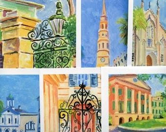Charleston SC Note Cards with Envelopes and Giclée Prints.