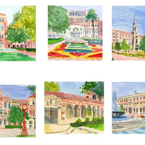 USC ( University of Southern California) Note Cards with Envelopes. Giclée Prints and Collages Available.