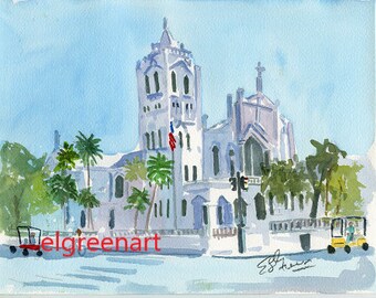 Key West-St. Paul's Episcopal Church. Giclée Prints and Note Cards with Envelopes.