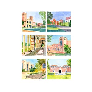 Note Cards of UCLA (University of California-Los Angeles) Campus. Giclée Prints and Collage Available