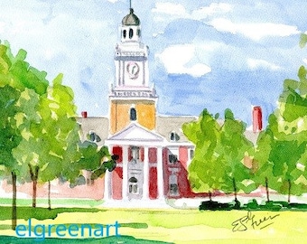 Johns Hopkins University-Gilman Hall Note Cards with Envelopes. Giclée Print Available.