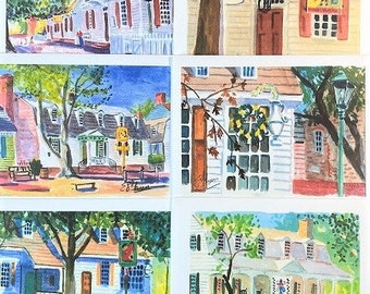 Colonial Williamsburg Taverns-Note Cards with Envelopes. Giclée Prints Available.
