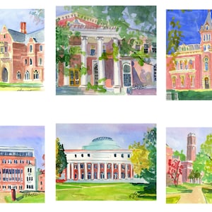Vanderbilt University Note Cards with Envelopes. Giclée Prints and Collages Available.