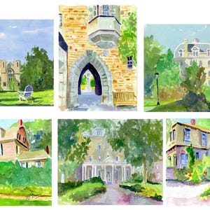Swarthmore College Watercolor Note Cards: Blank Inside, Giclée Prints Available