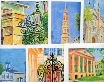 Charleston SC Note Cards with Envelopes and 11x14 Matted Giclée Prints
