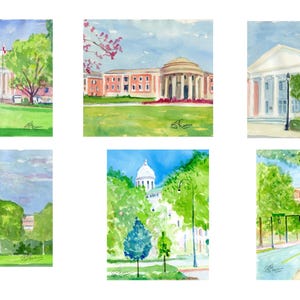 University of Alabama (Crimson Tide-UAL) Note Cards with Envelopes. Giclée Prints and Collages Available.