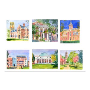 Watercolor Impressions of Vanderbilt Campus- Note Cards with Envelopes. Giclée Prints and Collages Available.