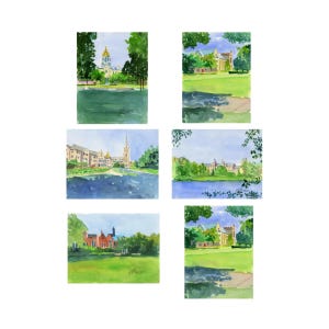 Watercolor Impassions of the Notre Dame Campus. Note Cards Giclée Prints, and Collages Available.
