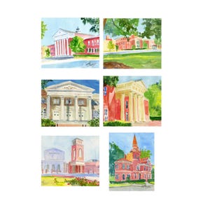 Note Cards of the University of Mississippi (Ole Miss) Campus-Oxford, MS. Giclée Prints and Collages Available.