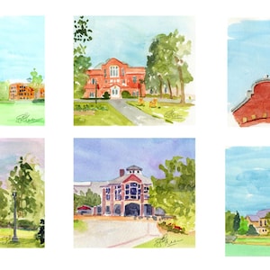 St. Lawrence University Note Cards with Envelopes. Giclée Prints and Collages Available.