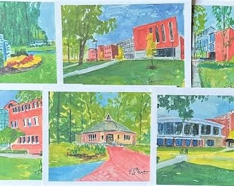 Skidmore College. Note Cards with Envelopes. Giclée Prints Available.