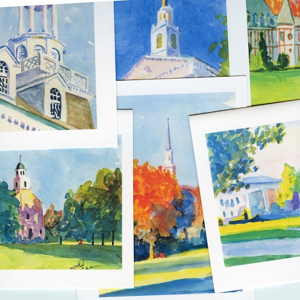 Middlebury College Note Cards with Envelopes. Giclée Prints Available. Graduation Gift.