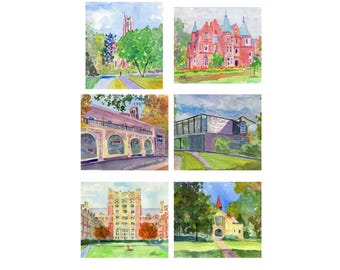 An Independent Artist’s  Impressions of the Wellesley Campus. Note Cards,Giclée Prints,and Collages.Graduation Gift/Roommate.