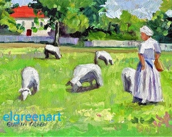 Colonial Williamsburg-Shepherdess. Note Cards with Envelopes. Giclée Print Available.