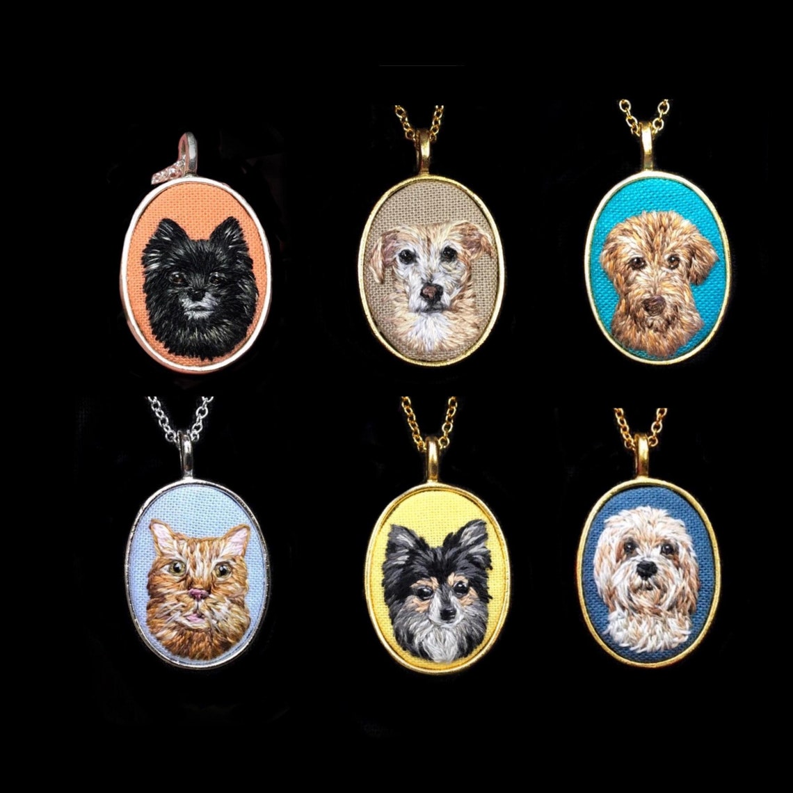 Custom Pet Portrait Pendant Necklace Jewelry // Hand Etsy