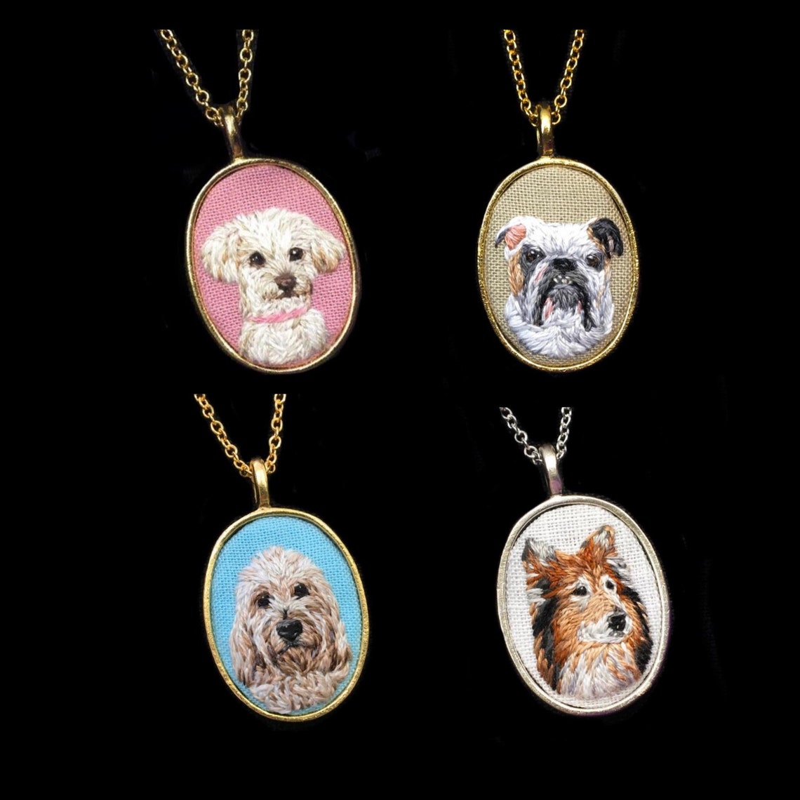 Custom Pet Portrait Pendant Necklace Jewelry // Hand Etsy