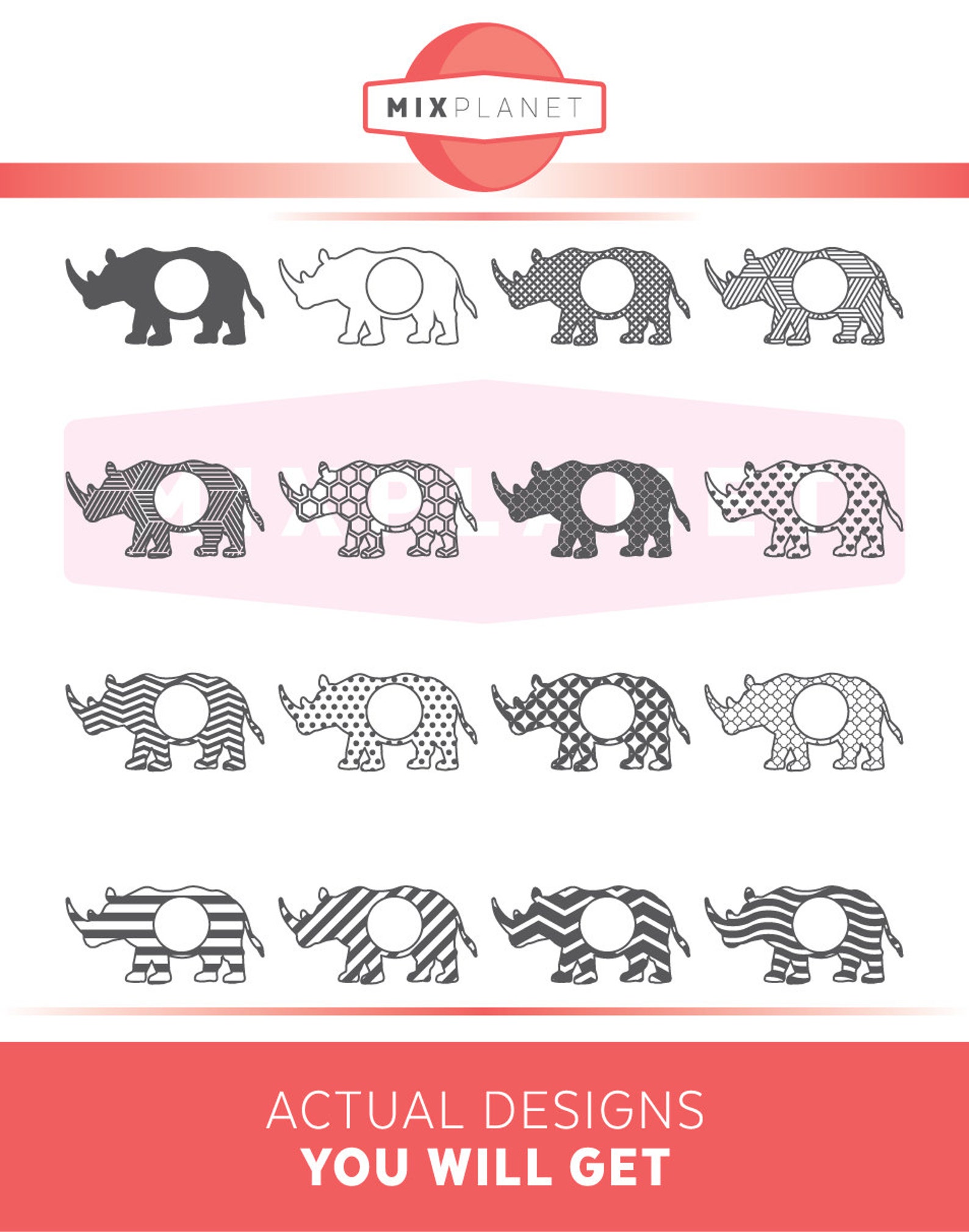 Rhino SVG Files Rhino DXF PNG File Rhino Vector File Etsy