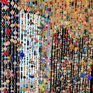 72" Beaded Curtain Strand: Glass Gemstone Bohemian Decor