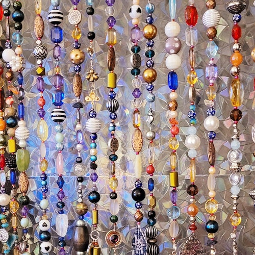 Bead Curtain Made Using Gemstone Glass Authentic Materials Etsy