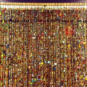 Bead curtain sun catcher for door or window Bohemian eclectic decor