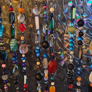 BoHo Bead Curtains Gemstone Glass sun catcher window door colorful glass window treatment 18 strands each 18&quot; (45cm)