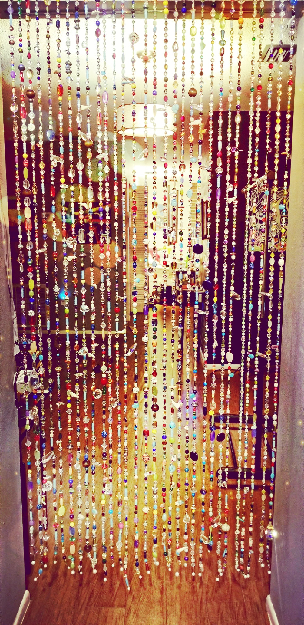 Bead curtain Sun catcher Great gift Czech Glass Crystal Mineral Stone bohemian door window custom made to order
