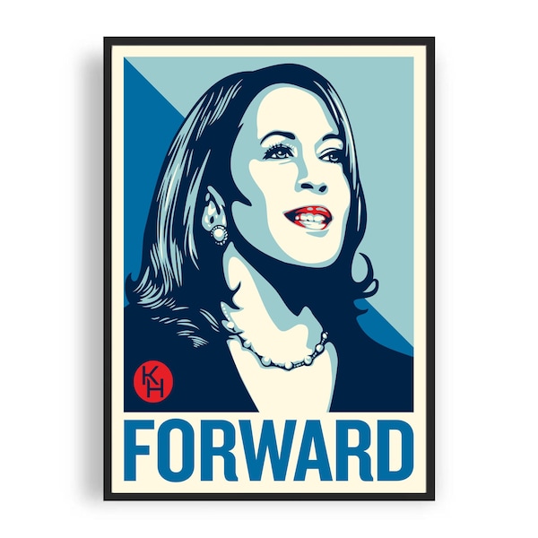Poster Kamala Harris FORWARD 2024 – Impression de qualité muséale (18 x 24)