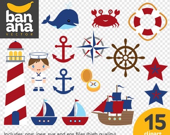 SALE Nautical Clipart png jpg svg eps files high resolution BV-CO-0011