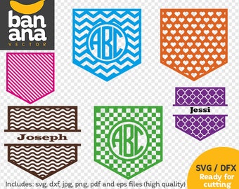 WYPRZEDAŻ Kieszenie Monogram png jpg svg eps pliki wysoka rozdzielczość BV-VE-0003