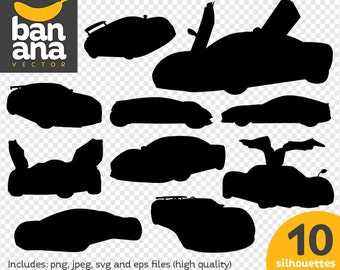 SALE Luxury Cars Silhouettes png jpg svg eps files high resolution BV-VE-0006