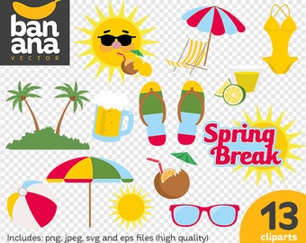 SALE Spring Break Clipart png jpg svg eps files high resolution BV-CO-0016
