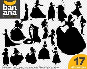 SALE Princesses png jpg svg eps files high resolution BV-FA-0087