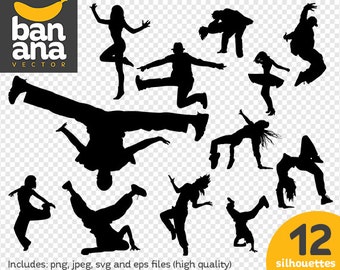 SALE Hiphop 1 Silhouettes png jpg svg eps files high resolution BV-SP-0022