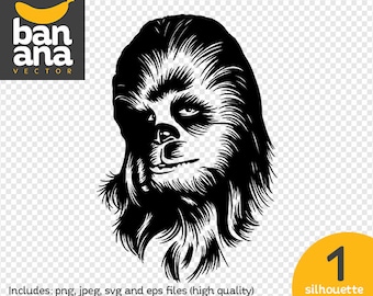 SALE Chewbacca Silhouette png jpg svg eps files high resolution