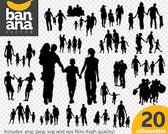 SALE Family Silhouettes png jpg svg eps files high resolution BV-PE-0005