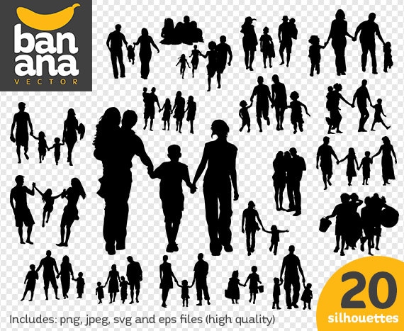 Download Sale Family Silhouettes Png Jpg Svg Eps Files High Resolution Etsy