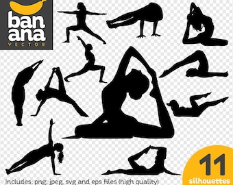 SALE Yoga 1 Silhouettes png jpg svg eps files high resolution BV-SP-0050