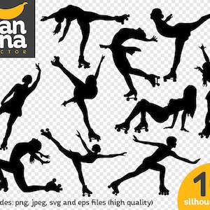 Artistic Roller Skating Silhouettes png jpg svg eps files high resolution BV-VE-0280