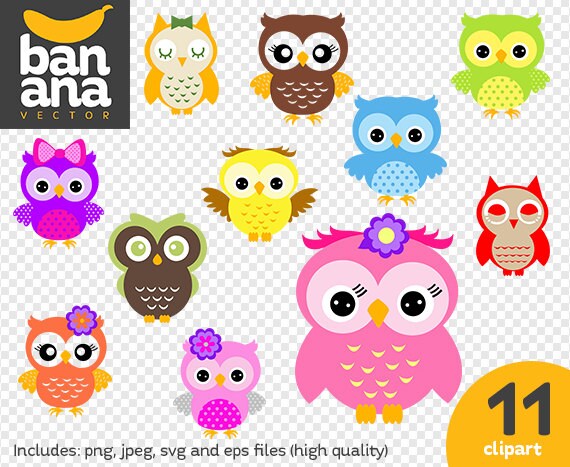 SALE Baby Owls Clipart png jpg svg eps files high resolution BV-CO-0004